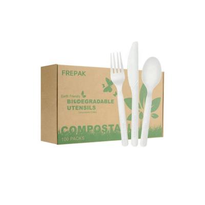 China 100% Disposable Compostable Compostable All Plant Based Heavy Duty 3 In 1 PLA Biodegradable Cutlery for sale