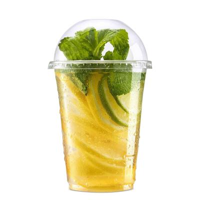 China Biodegradable 16oz Safety PLA Cold Drink Mugs With Flat Or Dome Lid for sale