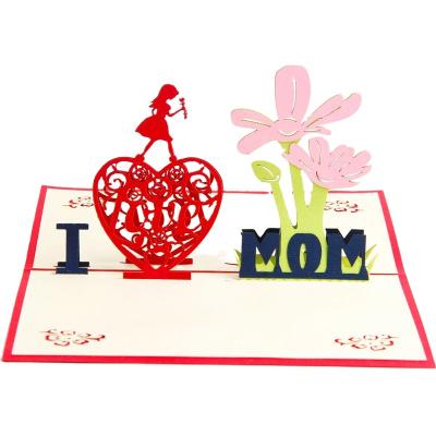 China Europe Love Mom Flower Pop Hot Selling Handmade Cards For Mother's Day for sale