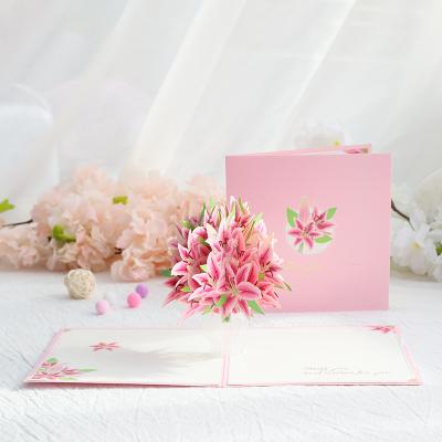 China 3D Europe Pop Flower Cards for Birthday Valentine's Day and Mother's Day for sale