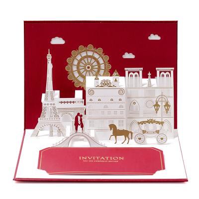 China Europe Luxury Custom Creative Pop Up Wedding Invitation Card for sale