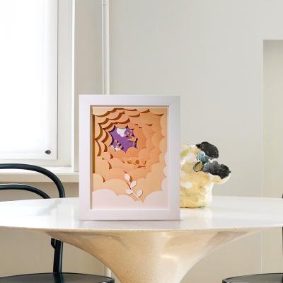 China Europe Wholesale Papercut Sculpture 3D Lamp Shade LED Night Carving Lighted Box for sale