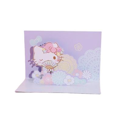 China Kitty Cat 3D Sound of Europe Smiles Hello Greeting Cards for sale