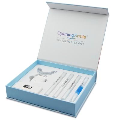 China Openingsmlie New Design Home Rechargeable Custom Teeth Whitening 16 Led Light Teeth Whitening Kit With Blue Private Logo 20*17.5*4 for sale