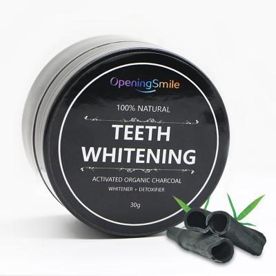 China Adult OEM 100% Natural Coconut Teeth Whitening Powder Charcoal Black Teeth Whitening Private Label Powder for sale