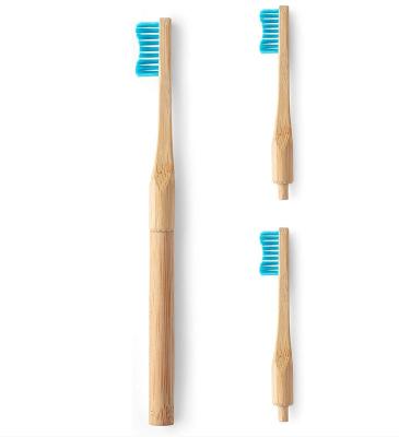 China Biodegradable Wholesale Natural Bamboo Toothbrush with Replaceable Heads for sale