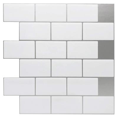 China Modern Hot Selling Peel And Stick Self Adhesive White Tile Backsplash For Kitchen And Bathroom for sale