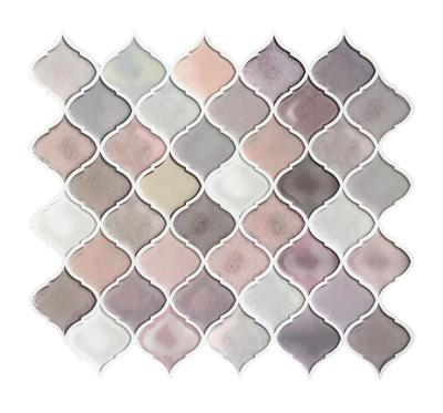 China Modern Smart Tiles Self Adhesive Tile Backsplash Peel and Stick Vinyl Pink Tile for Kitchen and Bathroom for sale