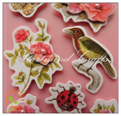 China Decorative sticker flowers 3D stickers with aluminum pearl for scrapbooking for sale