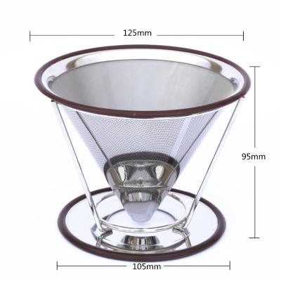 China Reusable Hand Filter Paperless Pour Over Stainless Steel Coffee Filter Coffee Dripper for sale