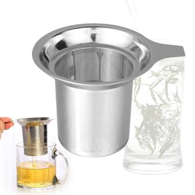 China Stainless Steel Tea and Coffee Infuser Fine Mesh Filters Tea Strainer with Double Handles for sale