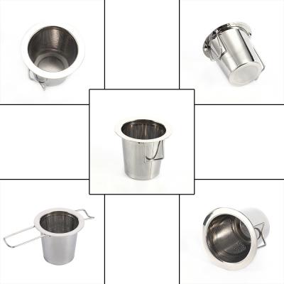 China Food Grade Stainless Steel 304 Mesh Loose Tea Infuser Strainer with Double Handle for sale