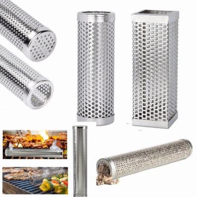 China 6 12 Inch BBQ Pellet Smoker Tube Stainless Steel Wood Pellet Tube Smoker for Hot or Cold Smoking Hexagon Tube Square Tube Smoker Tube for sale