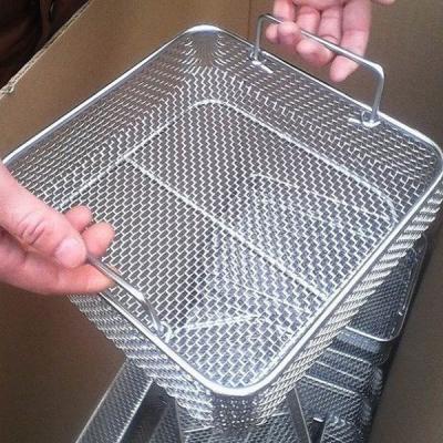 China Instrument Cleaning Disinfection Sterilization Storage Handling Stainless Steel Mesh Baskets for sale