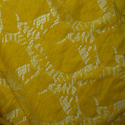 China Organic Directly Supplied by Manufacturer Yellow Lace Underwear Lace Mesh Fabric For Clothing for sale