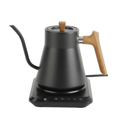 China 360 Temperature Control Gooseneck Electric Kettle Water Rotation Smart Digital Wood Decor Coffee Samovar Degree Base Household Appliances for sale