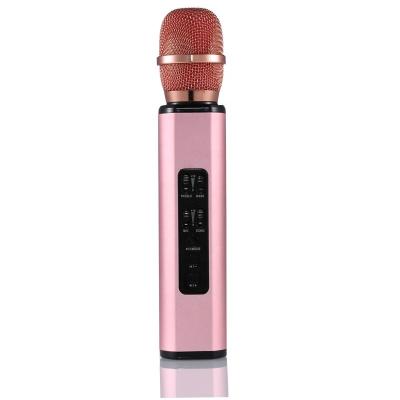 China Hot-selling BT 5.0 Wireless Aluminum Blue Tooth Karaoke USB Studio Recording Condenser Blue-tooth Microphone With Speaker Function for sale