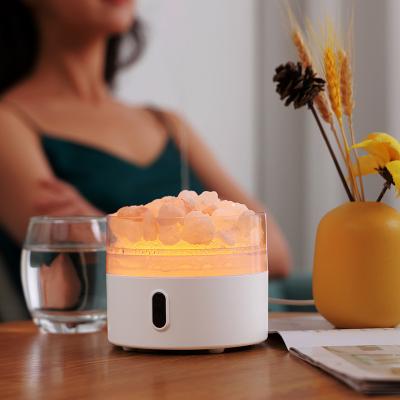 China Household Crystal Salt Stone H2O Humidifier with Night Light Battery Wholesale OEM Aroma Essential Oil Diffuser Room Air Humidifier for sale