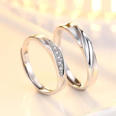 China Other PUSHI s925 light wave simple graceful men's and women's simple graceful men's and women's ring Korean style s925 lightwave rings open adjustable ring for sale