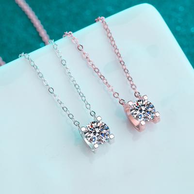 China Other classic fashion style high grade temperament statement necklace S925 moissanite necklace sterling silver jewelry from PUSHI for sale