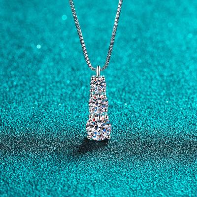 China Luxury Vintage PUSHI Bridal Wedding Necklace Jewelry 925 Silver Bling VVS Moissanite Jewelry Necklace Women Jewelry for sale