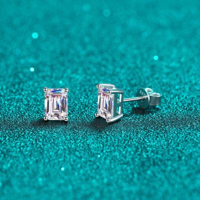 China Other PUSHI Hot Sale Gift Jewelry Sterling Silver Earrings Stud High Quality Moissanite Wrap Screw Back Stud for sale