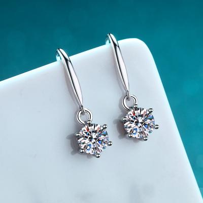 China Vintage PUSHI 2023 Diamond Moissanite Designer Earrings Wedding Luxury 925 Sterling Silver moissanite earrings women for sale