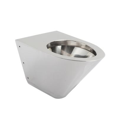 China Professional Double-Flow Wall Blow P-Trap Stainless Steel Toilet Pan for sale