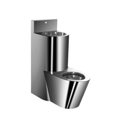 China Double-flow Factory Direct Sales Bathroom Stainless Steel Combination Toilet One-piece Pan for sale