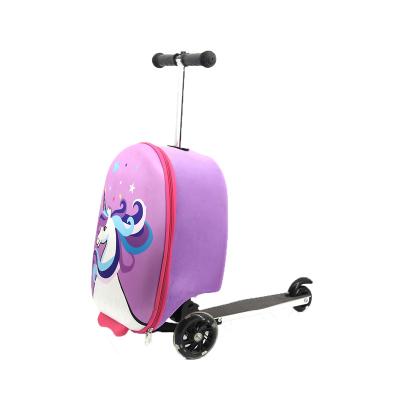 China QIYI Kid Kids Crazy Dog Unicorn Scooter Kids Trolley Luggage Bag Suitcase For Travel Kick Scooter Kids for sale