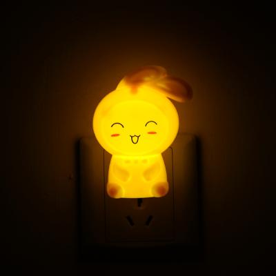 China Modern Living Room Switch Series Rabbit Light Plastic Pink Night Light For Baby for sale