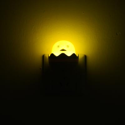 China Modern Bedside Cartoon Eggshell Chicken Plug In Electric Light Control LED Night Light for sale