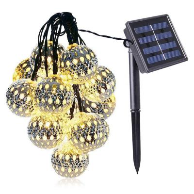 China 2021 Metal Metal Balls Batteries Usb Powered Festival Home Decoration Led Moroccan Ball Light String for sale