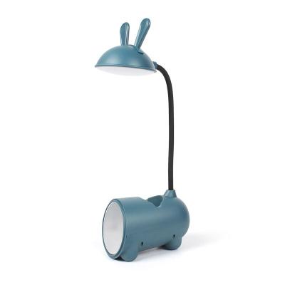 China New Modern Rabbit Night Light USB Charging Student Learning Pen Stand Mirror Touch LED Table Lamp for sale