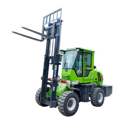 China food & Beverage Plant Articulated Rough Terrain Machine Mounted Forklift 3.5meter Lifting And Transporting for sale