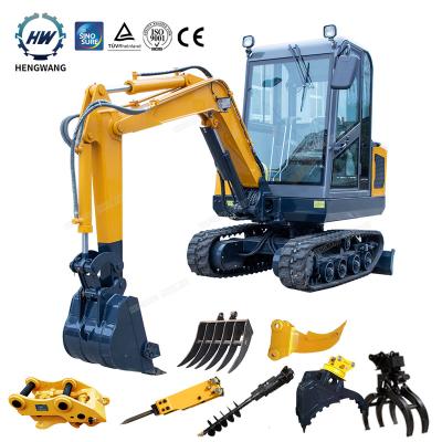 China Building Material Stores Shandong China 360 Degree Rotation Mini Excavator 2.5 Ton Mini Excavator Bucket for sale