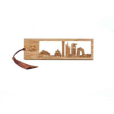 China China Cultural Landmark City Landmark Architecture Landmark Bamboo Laser Engraved LOGO Scenic Chinese Style Tourist Souvenir for sale