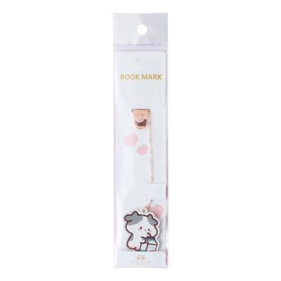 China Cute China Cartoon Creative Teddy Bear Page Clip Student Stationery Bookmark Clip Acrylic Pendant Text Created Gift for sale