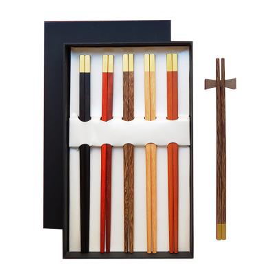 China Factory Wholesale Five-Color Viable Solid Split Meal Chopsticks Gifts Wooden Chopsticks Set for sale