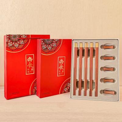 China Viable New Chinese Chopsticks Gift Box Family Dinner Set Wedding Chopsticks Birthday Gift Chopsticks Set To Support Custom Logo for sale