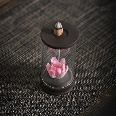 China Chinese Ash Catcher Home Decoration Censer Incense Holder Lotus Flower Acrylic Backflow Incense Stick Burner Incense Stick Holder for sale