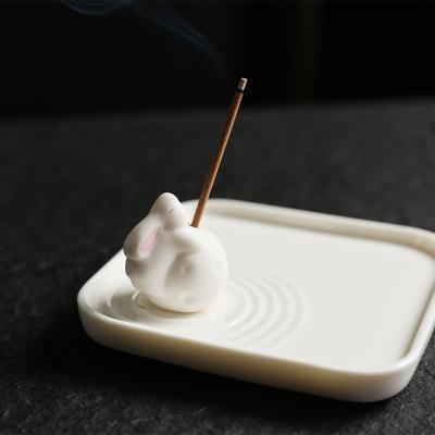 China Modern Custom White Ceramic Censer Censer Incense Stick Holder Censer Holder For Incense Sticks for sale