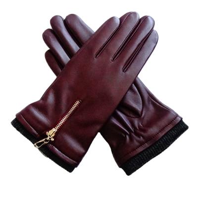 China Wholesale Classic Style Wool Scratching High Quality Cheap Goatskin Leather Gloves for sale