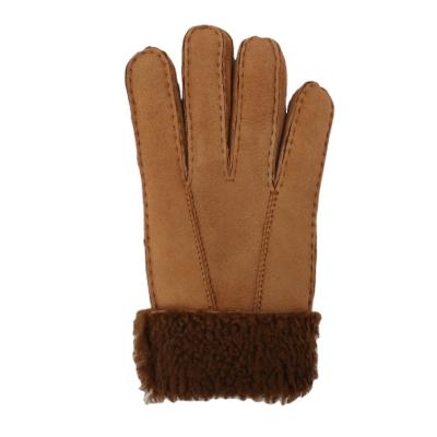 China Wholesale Custom Made Simple Sheepskin Classic Warm Leather Fur Ladies Winter Selling Gloves Mittens for sale