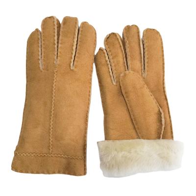 China Shearling Winter Australia Soft High Quality Hand-sewing Cute Warm Cute Custom Gloves With Finest Fur for sale