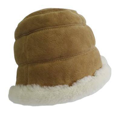 China Hot China Made Australia Lamb Fur Winter Fashion Sheepskin Bucket Hat for sale