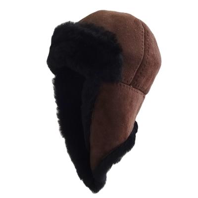 China COMMON high quality russian warm sheepskin shearling fur winter hat for sale