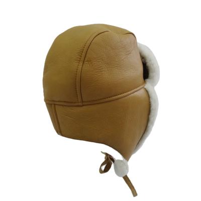 China Australia New Design COMMON Shearling Trapper Hats Genuine Leather Sheepskin Hat for sale