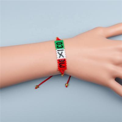 China BOHEMIA moyamiya miyuki delica beaded bracelet statement jewelry mexico letter bracelet mufc wholesale accessories red rope for sale