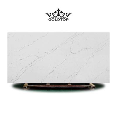 China India Big Sale Calacatta Modern Synthetic Concrete White Quartz Stone Slab Tiles For Kitchen Room Decor Price Of Artificial Stone for sale